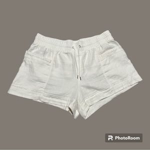 Athleta Cabo Linen Shorts-white size 18